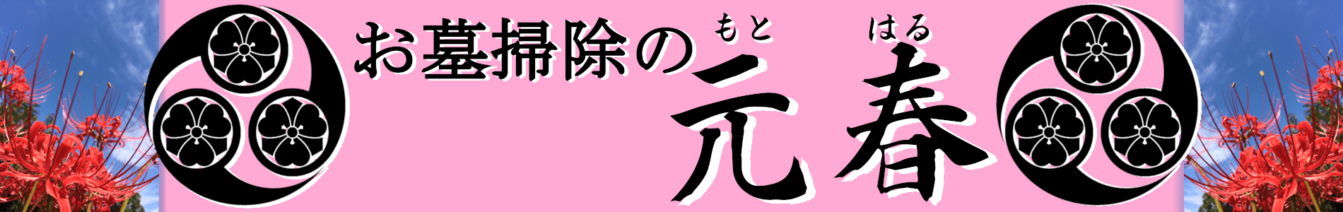 お墓掃除の元春